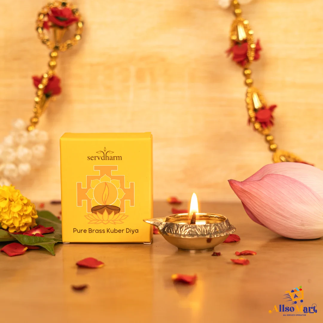 Pure Brass Kuber Diya - Small Puja Oil Lamp