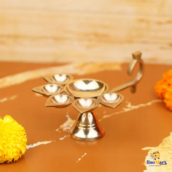 Pure Brass Panch Deepak Aarti Diya